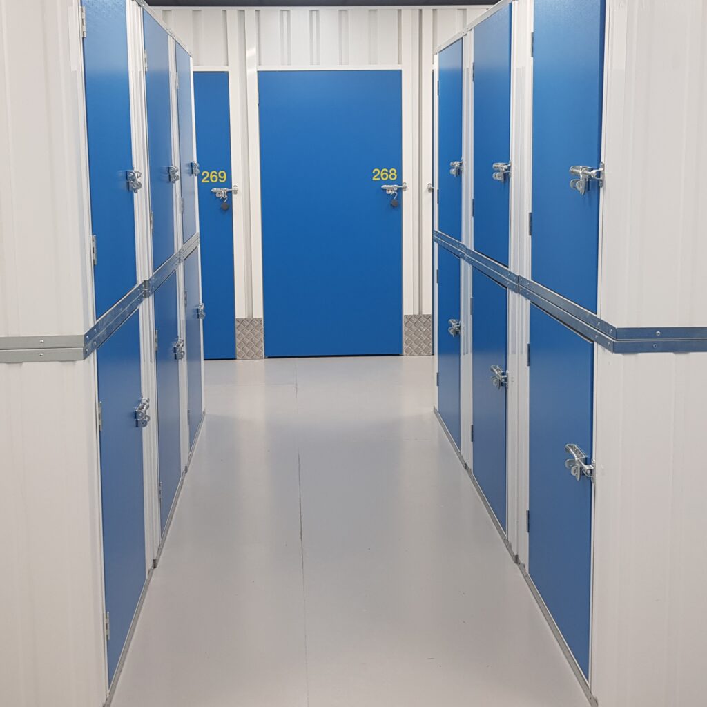Lockers and units available for self-storage clients.